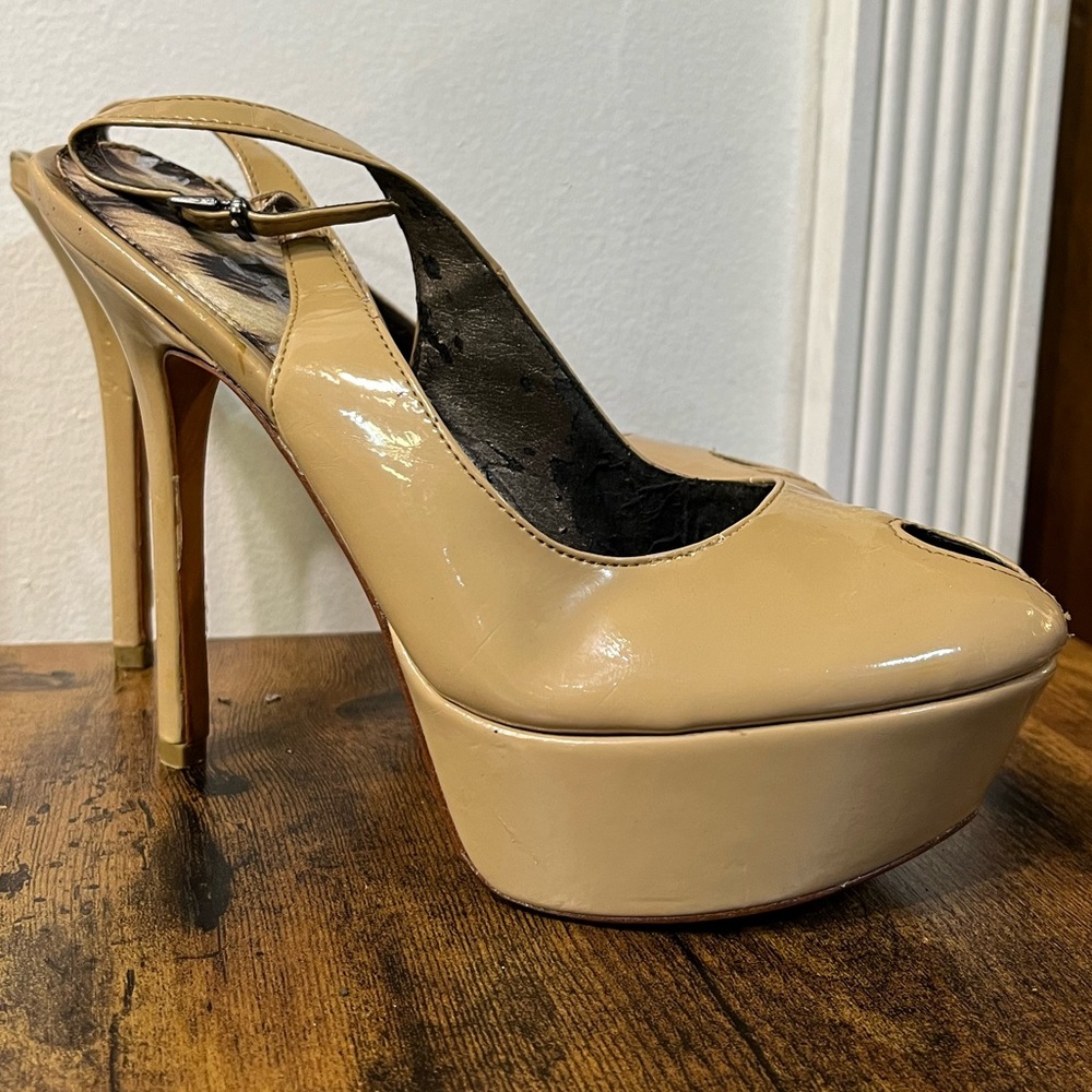 Sam Edelman Slingback Platform Heels Patent Leather